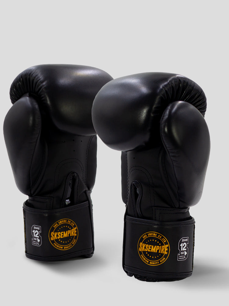 SKS SYNTHETIC MUAY THAI GLOVES (BLACK)