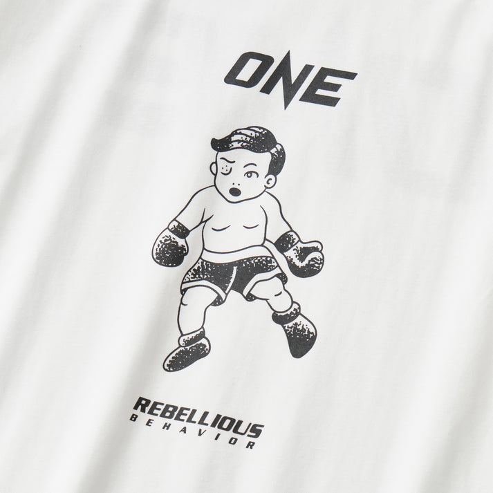REBELLIOUS BEHAVIOR ONE x RBLS TEE (WHITE)