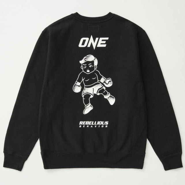 REBELLIOUS BEHAVIOR ONE x RBLS CREW NECK SWEATER