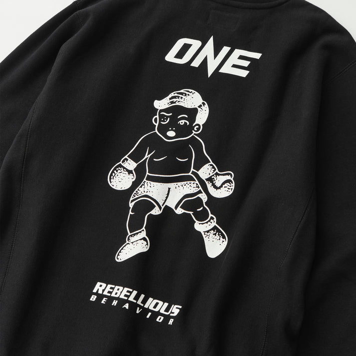 REBELLIOUS BEHAVIOR ONE x RBLS CREW NECK SWEATER