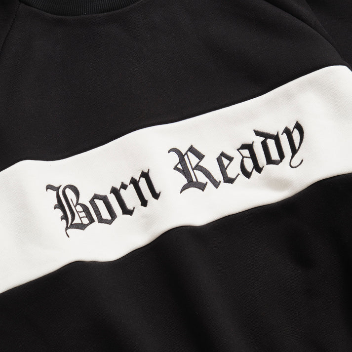 REBELLIOUS BEHAVIOR BORN READY CREW NECK SWEATER (BLACK)