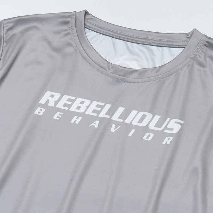 REBELLIOUS BEHAVIOR RBLS SPCS LOGO DRY FIT S/S TEE (SILVER)