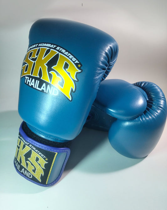SKS SYNTHETIC MUAY THAI GLOVES (NAVY)