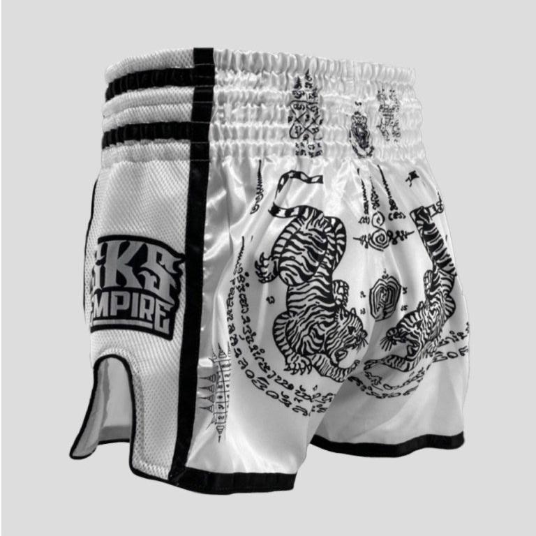 SKS EMPIRE SAKYANT TIGER & DRAGON SHORTS (WHITE)