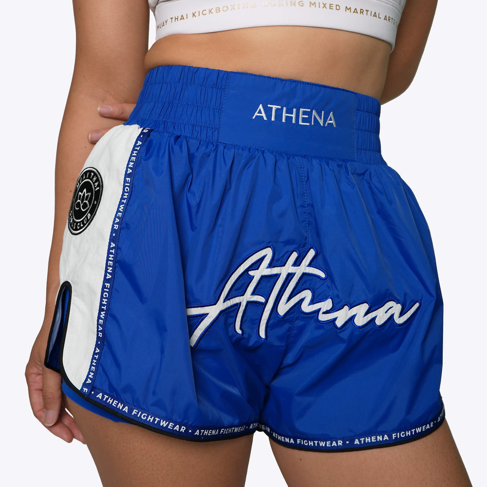 ATHENA FIGHTWEAR ALKE MUAY THAI SHORTS (BLUE)