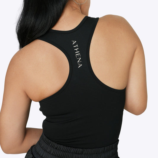 ATHENA FIGHTWEAR DIANA BUILT IN BRA CROP TOP (BLACK)
