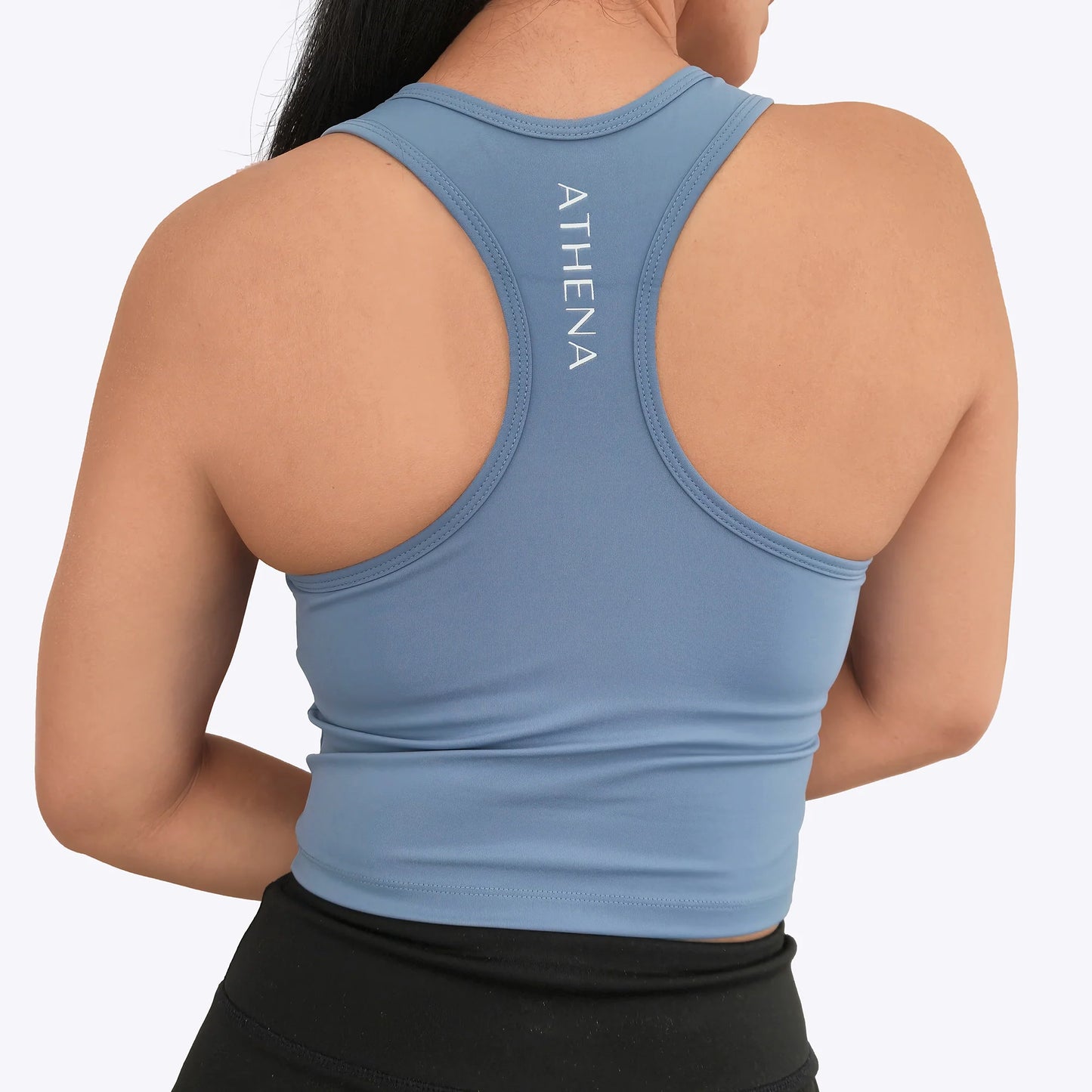 ATHENA FIGHTWEAR DIANA BUILT IN BRA CROP TOP (LIGHT BLUE)