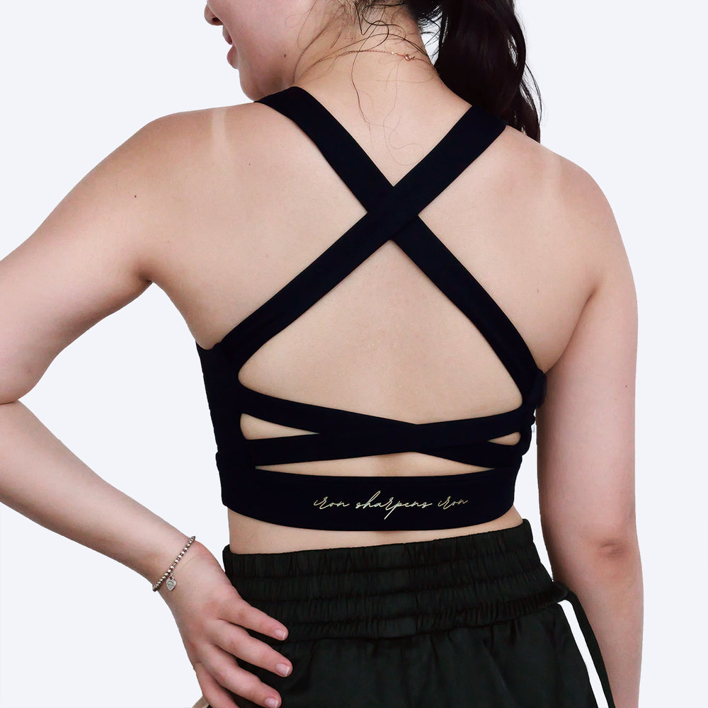 ATHENA FIGHTWEAR ENYO SPORTS BRA (SHORTLINE) (BLACK)