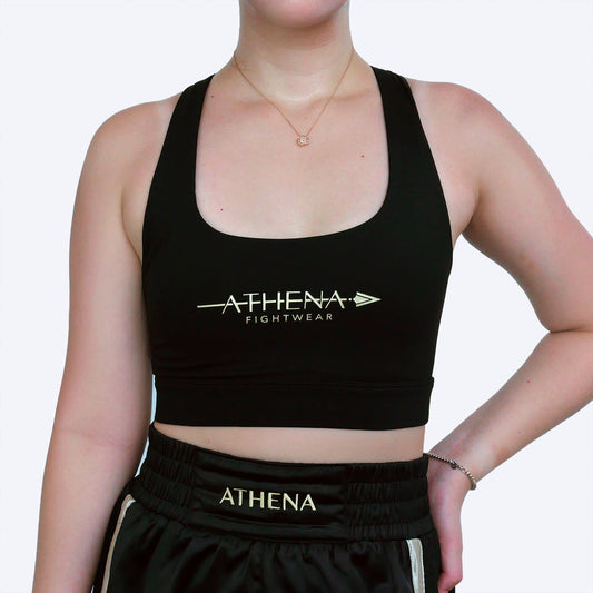 ATHENA FIGHTWEAR ENYO SPORTS BRA (SHORTLINE) (BLACK)