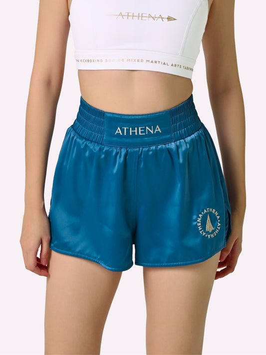 ATHENA FIGHTWEAR ENYO MUAY THAI SHORTS (CERULEAN)
