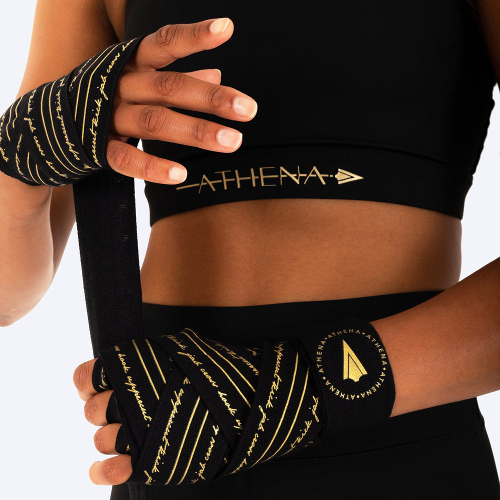 ATHENA FIGHTWEAR NERIO HANDWRAP V2.0 (BLACK / GOLD)