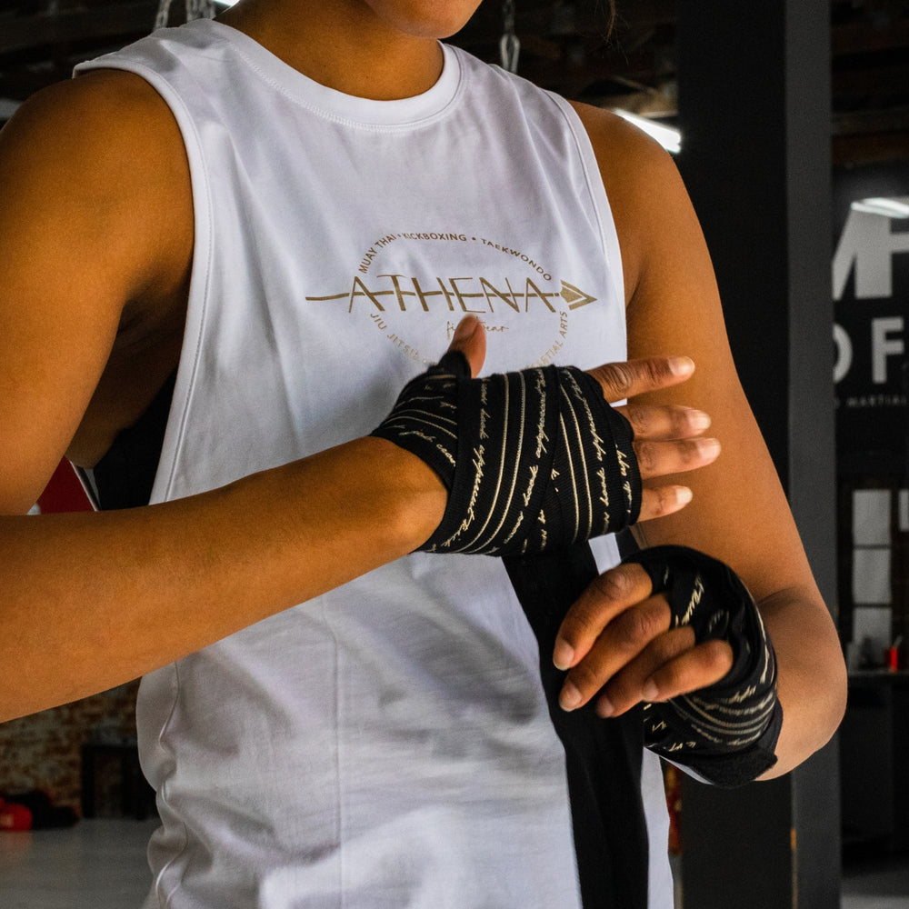 ATHENA FIGHTWEAR NERIO HANDWRAP V2.0 (BLACK / GOLD)
