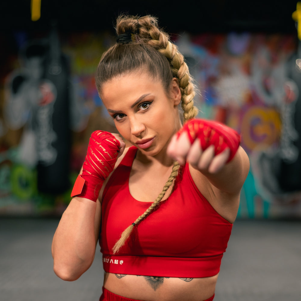 ATHENA FIGHTWEAR NERIO HANDWRAP (RED / GOLD)
