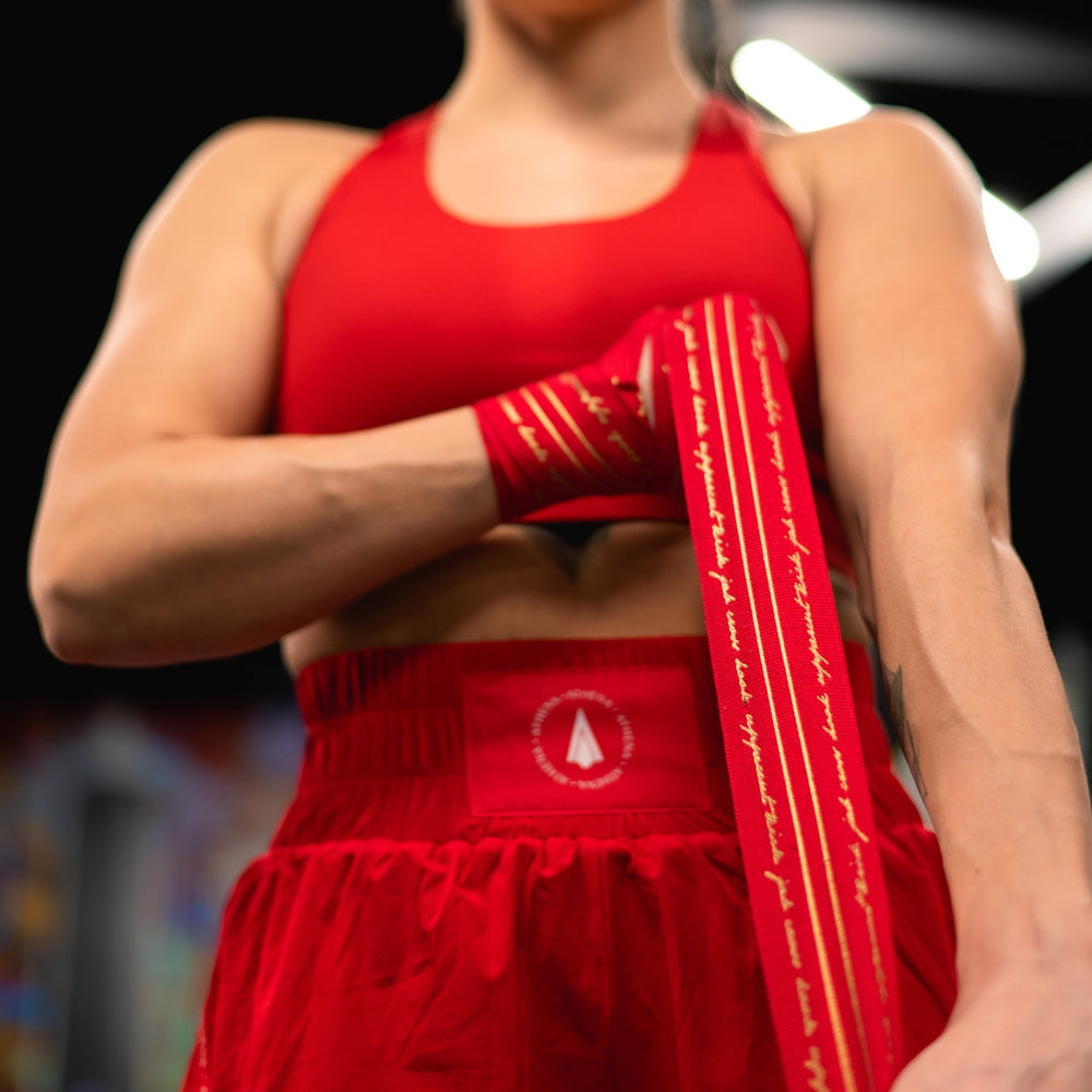 ATHENA FIGHTWEAR NERIO HANDWRAP (RED / GOLD)