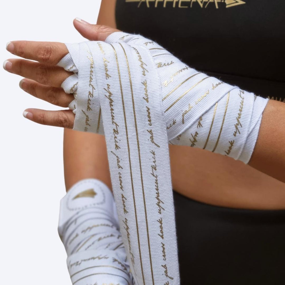ATHENA FIGHTWEAR NERIO HANDWRAP (WHITE / GOLD)