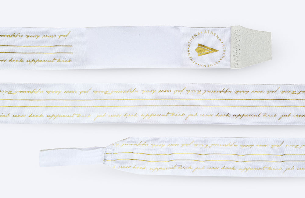 ATHENA FIGHTWEAR NERIO HANDWRAP (WHITE / GOLD)