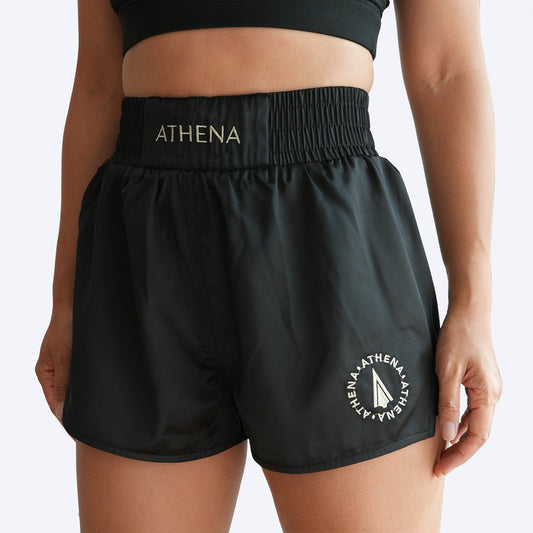 ATHENA FIGHTWEAR ENYO MUAY THAI SHORTS (BLACK)