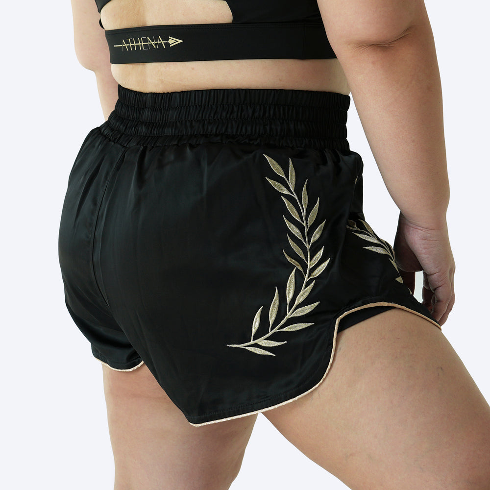 ATHENA FIGHTWEAR ATHENA MUAY THAI SHORTS (BLACK)