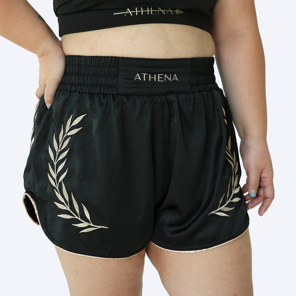 ATHENA FIGHTWEAR ATHENA MUAY THAI SHORTS (BLACK)