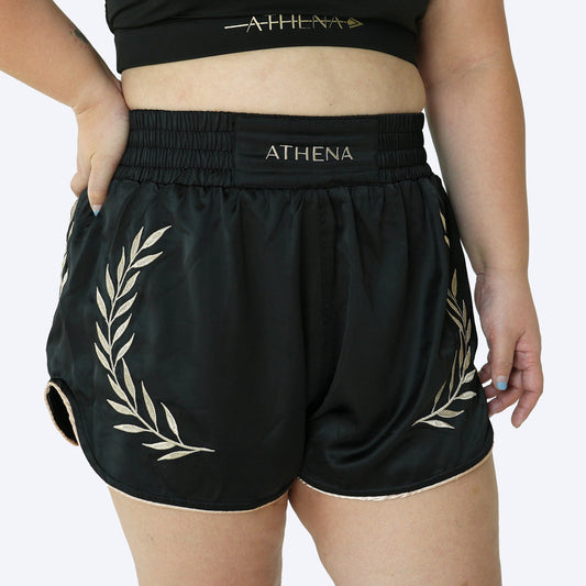 ATHENA FIGHTWEAR ATHENA MUAY THAI SHORTS (BLACK)