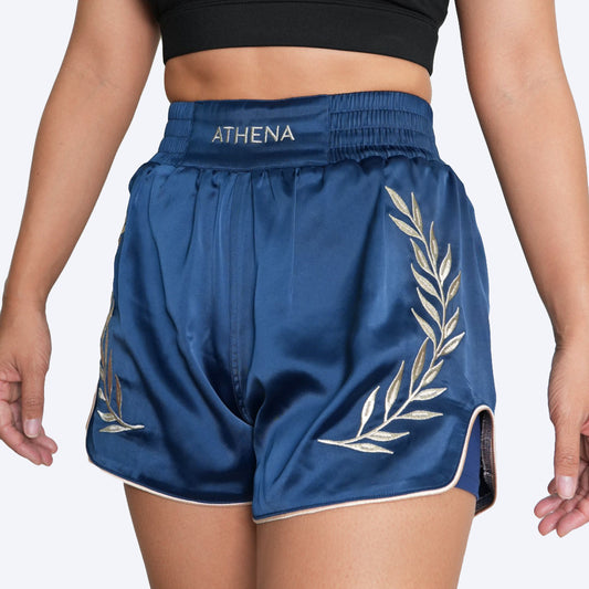 ATHENA FIGHTWEAR ATHENA MUAY THAI SHORTS (NAVY)
