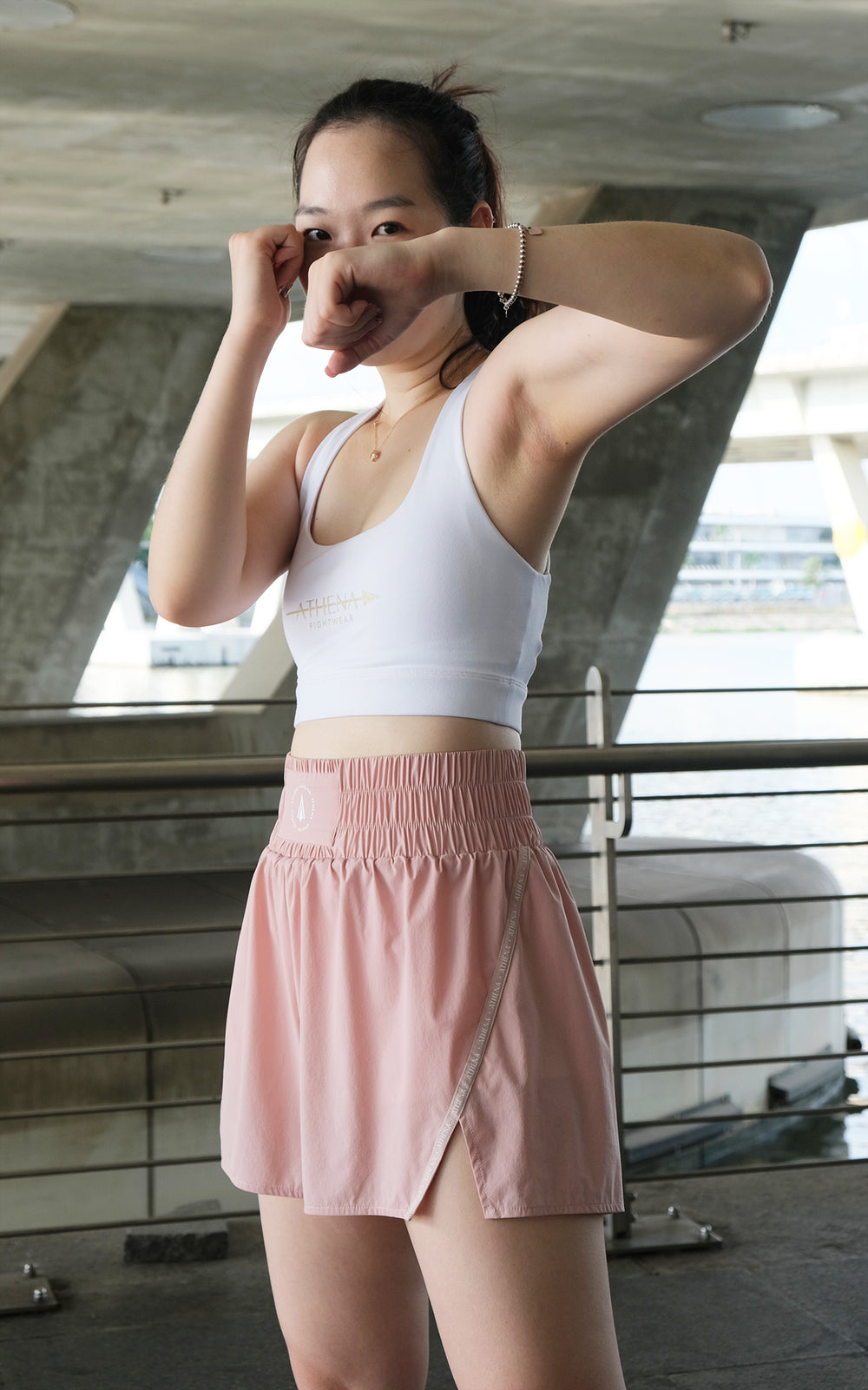 ATHENA FIGHTWEAR THEIA BOXING SHORTS (LIGHT PINK)