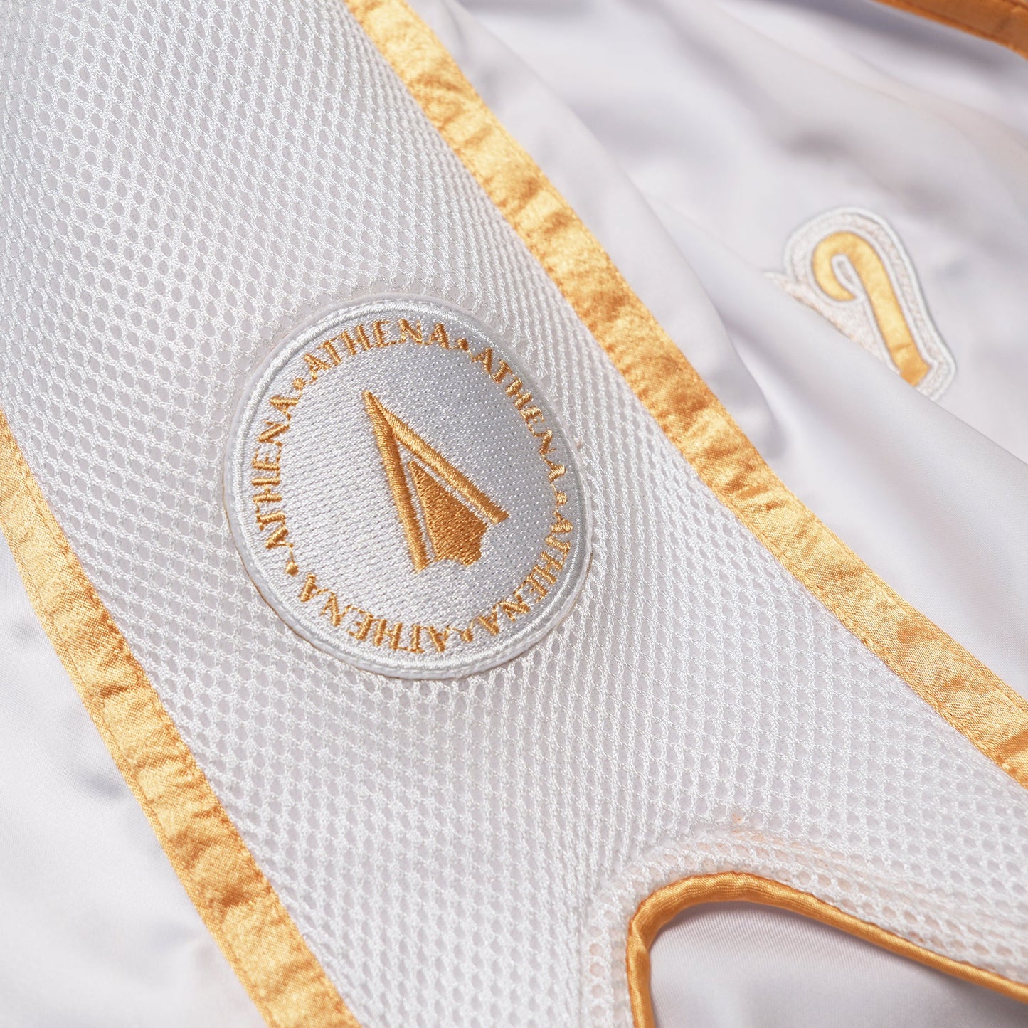 ATHENA FIGHTWEAR ARTEMISIA MUAY THAI SHORTS (WHITE / GOLD)