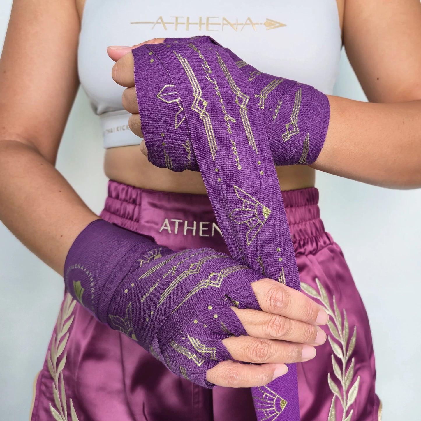 ATHENA FIGHTWEAR DIANA HANDWRAP (VIOLET / GOLD)