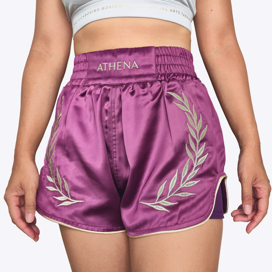 ATHENA FIGHTWEAR ATHENA MUAY THAI SHORTS (PLUM)