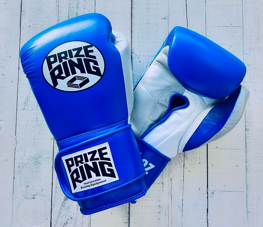 "Professional SS" Prize Ring Boxing Gloves (Blue/Silver/White)