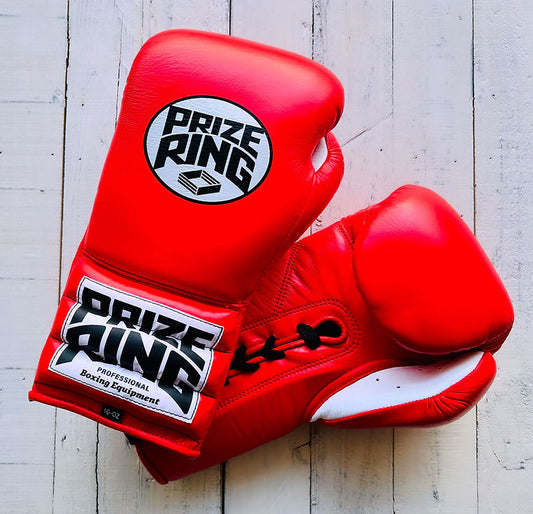 "Professional SX" Lace-Up Prize Ring Boxing Gloves (Red)
