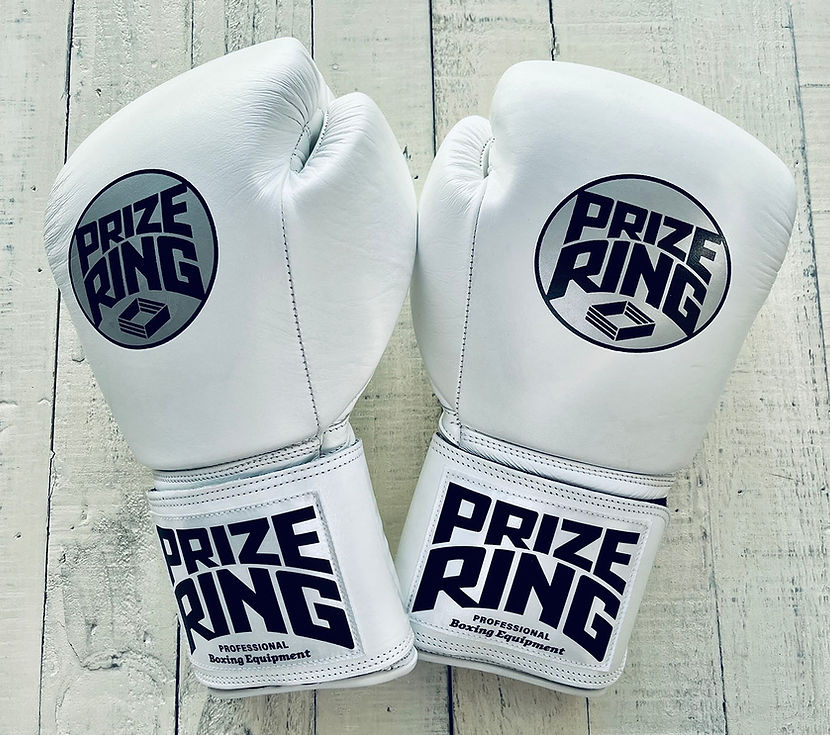 "Professional SS" Prize Ring Boxing Gloves (All White)