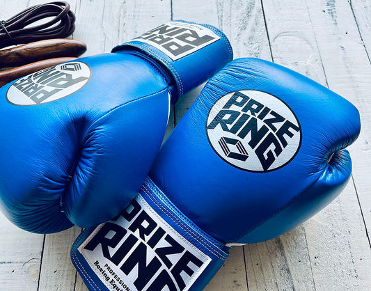 "Professional SS" Prize Ring Boxing Gloves (Blue/White Inner)