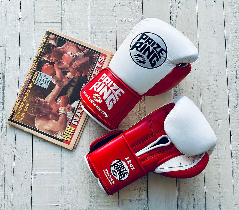 "Professional 5.0" Prize Ring Boxing Gloves (White/Red)