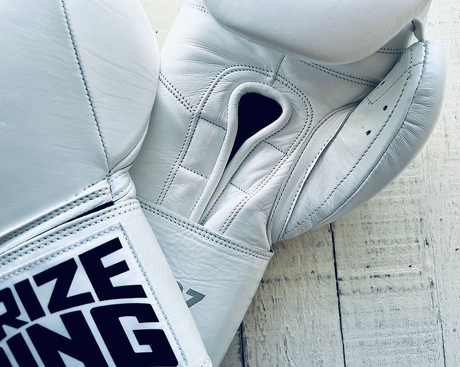 "Professional SS" Prize Ring Boxing Gloves (All White)