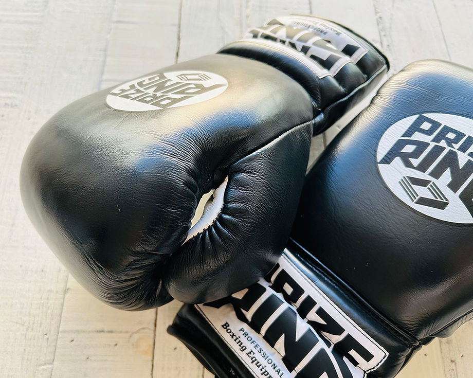 "Professional SX" Lace-Up Prize Ring Boxing Gloves (Black)