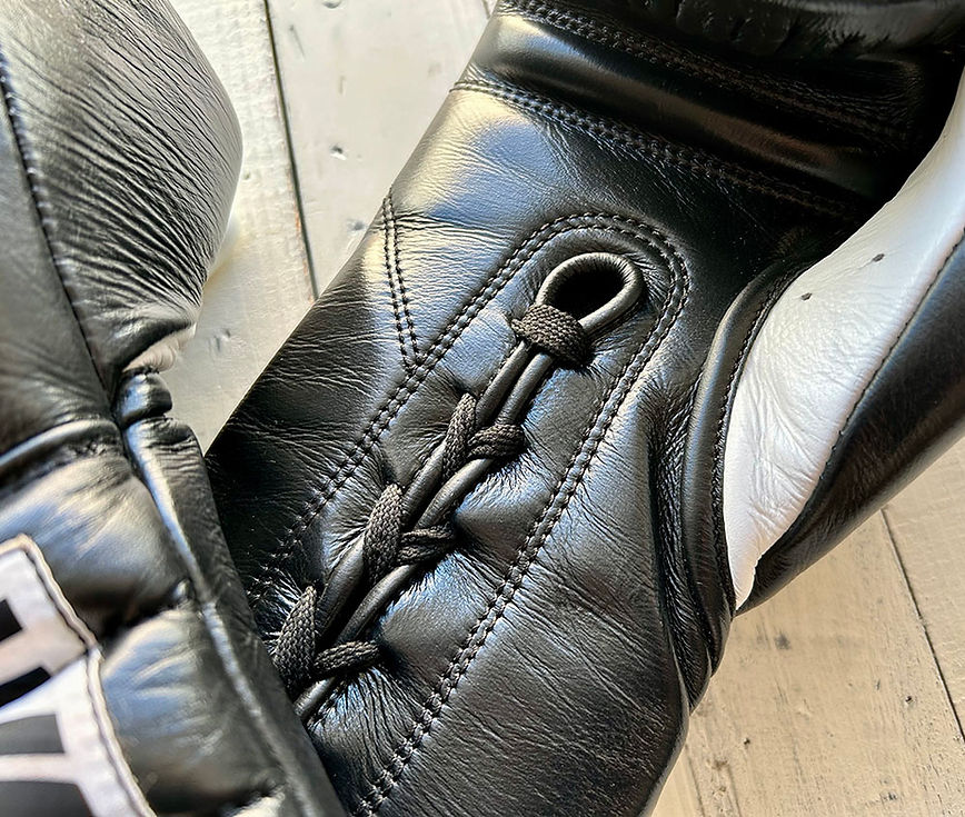"Professional SX" Lace-Up Prize Ring Boxing Gloves (Black)