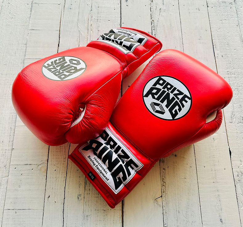 "Professional SX" Lace-Up Prize Ring Boxing Gloves (Red)