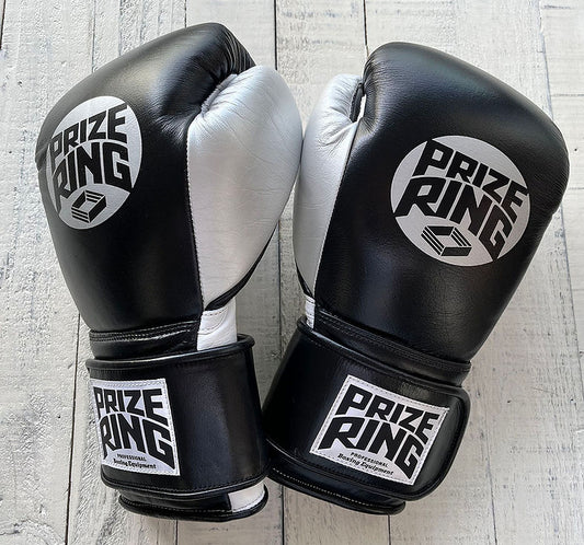 "Professional SS" Prize Ring Boxing Gloves (Black/Silver)