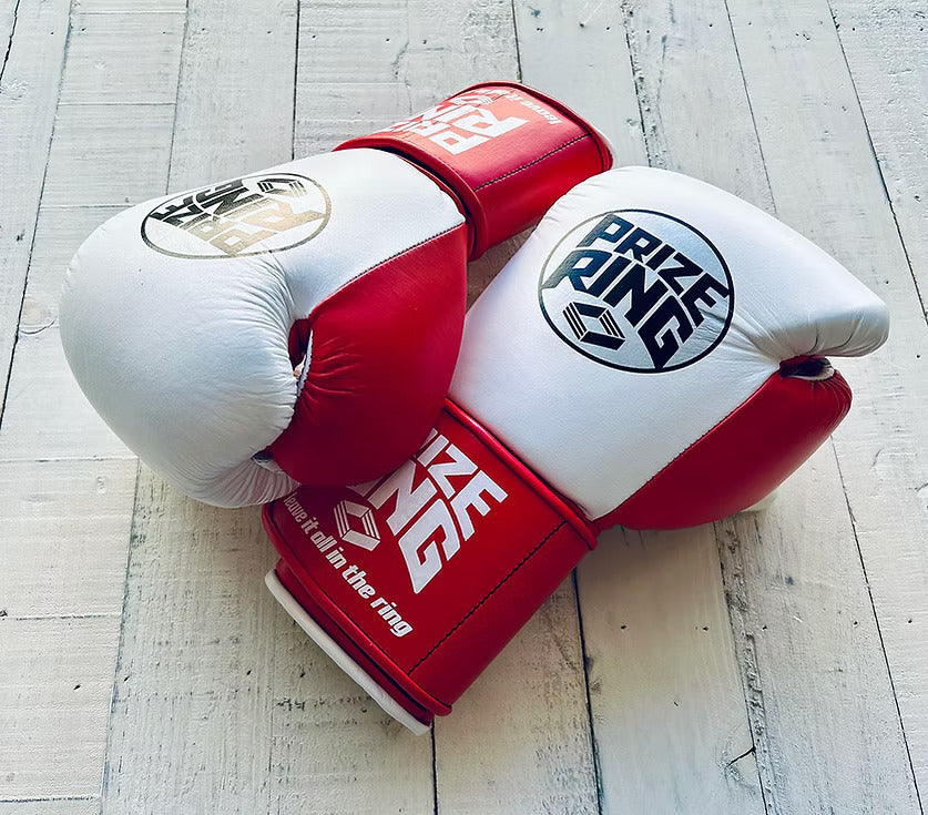 "Professional 5.0" Prize Ring Boxing Gloves (White/Red)