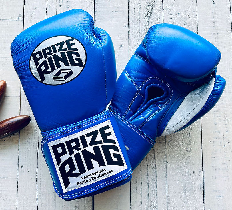 "Professional SS" Prize Ring Boxing Gloves (Blue/White Inner)