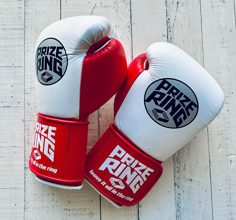 "Professional 5.0" Prize Ring Boxing Gloves (White/Red)