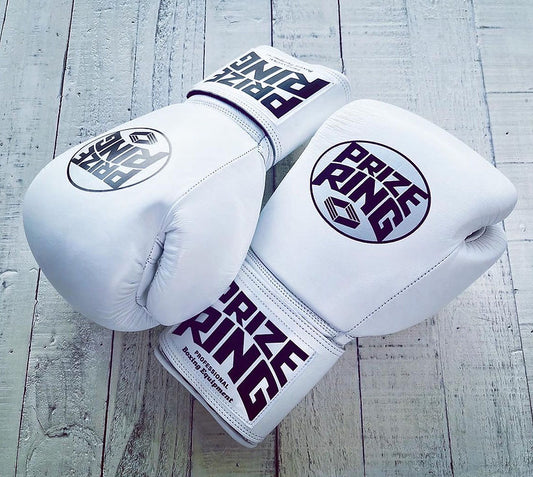 "Professional SS" Prize Ring Boxing Gloves (All White)