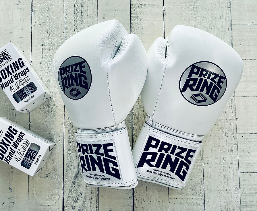 "Professional SS" Prize Ring Boxing Gloves (All White)