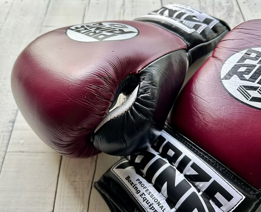 "Professional SX" Lace-Up Prize Ring Boxing Gloves (Maroon/Black)