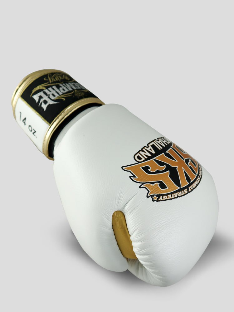 SKS MUAY THAI GLOVES (WHITE/GOLD)