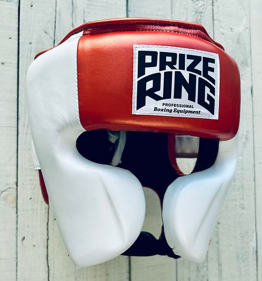 "Pro-training" Prize Ring Head guard (White/Metallic Red)