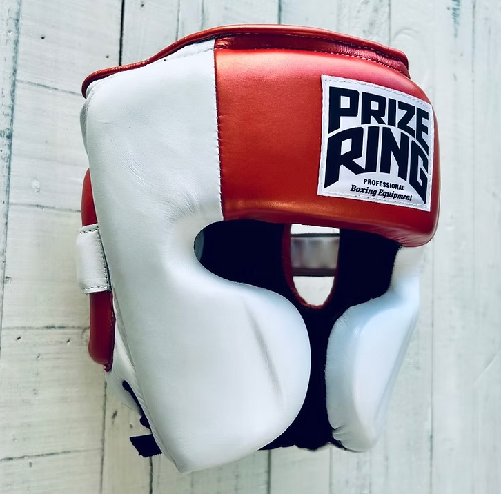 "Pro-training" Prize Ring Head guard (White/Metallic Red)