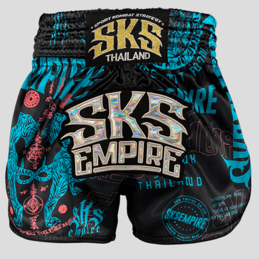 SKS EMPIRE TIGER STICKER BOMB SHORTS (TIFFANY BLUE)