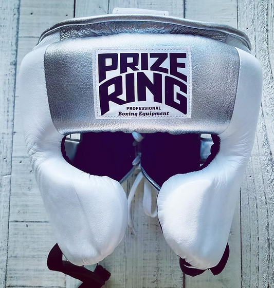 "Pro-training" Prize Ring Head guard (White/Silver)